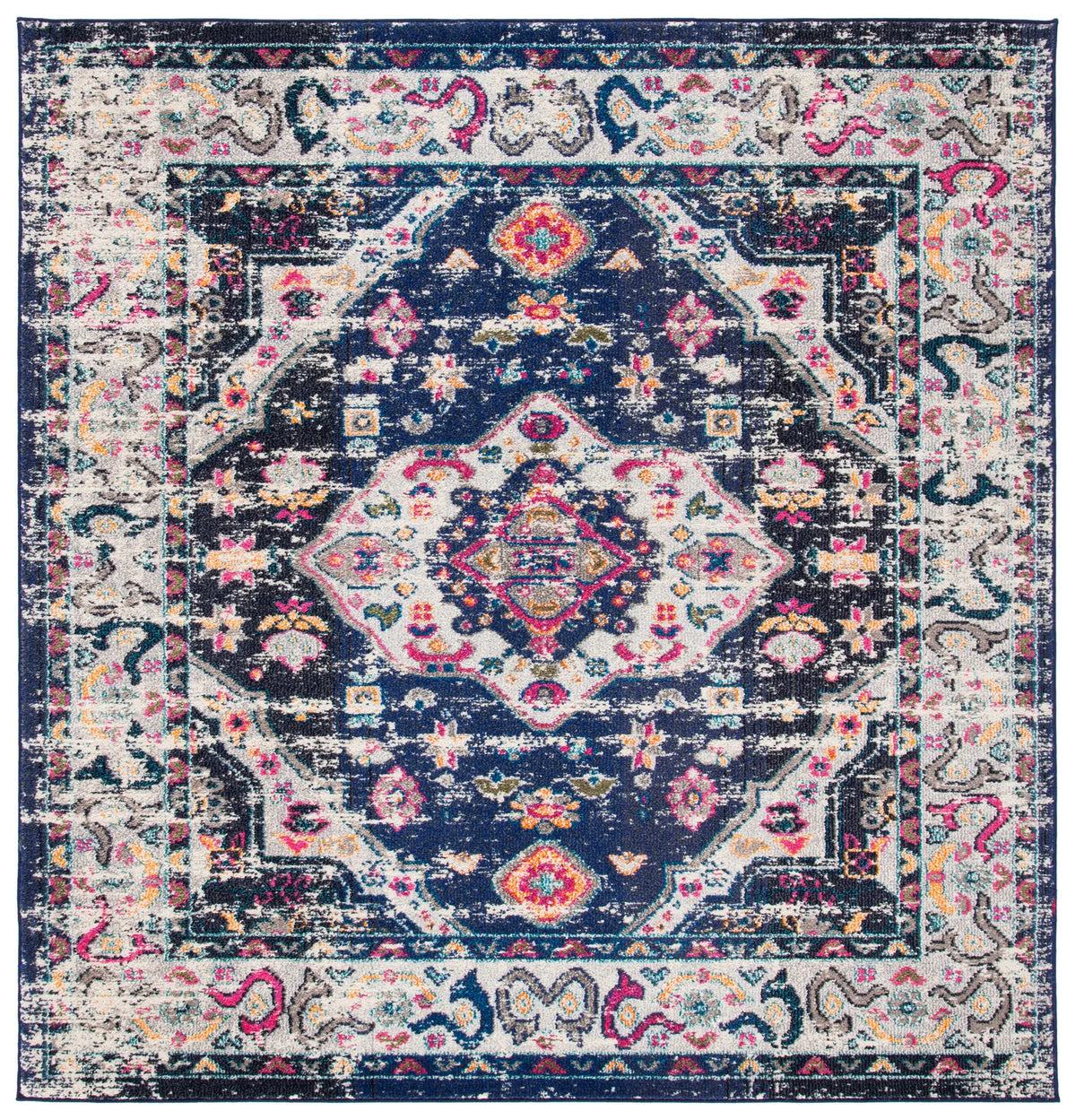 Safavieh Madison 6'-7" x 6'-7" Rug in Navy / Ivory