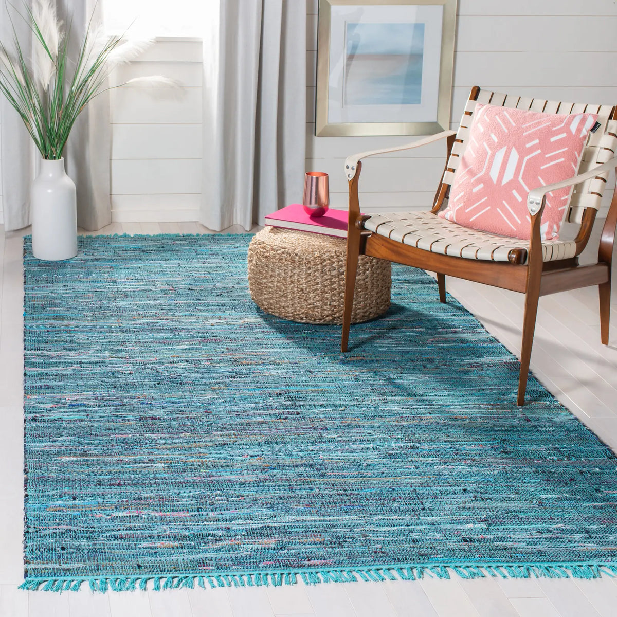 Safavieh Rag Rug 5'-0" x 8'-0" Rug in Blue / Multi