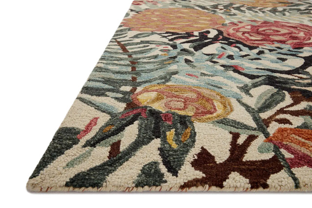 Loloi Belladonna Blm-02 Ivory/Lagoon Rug - rug corner