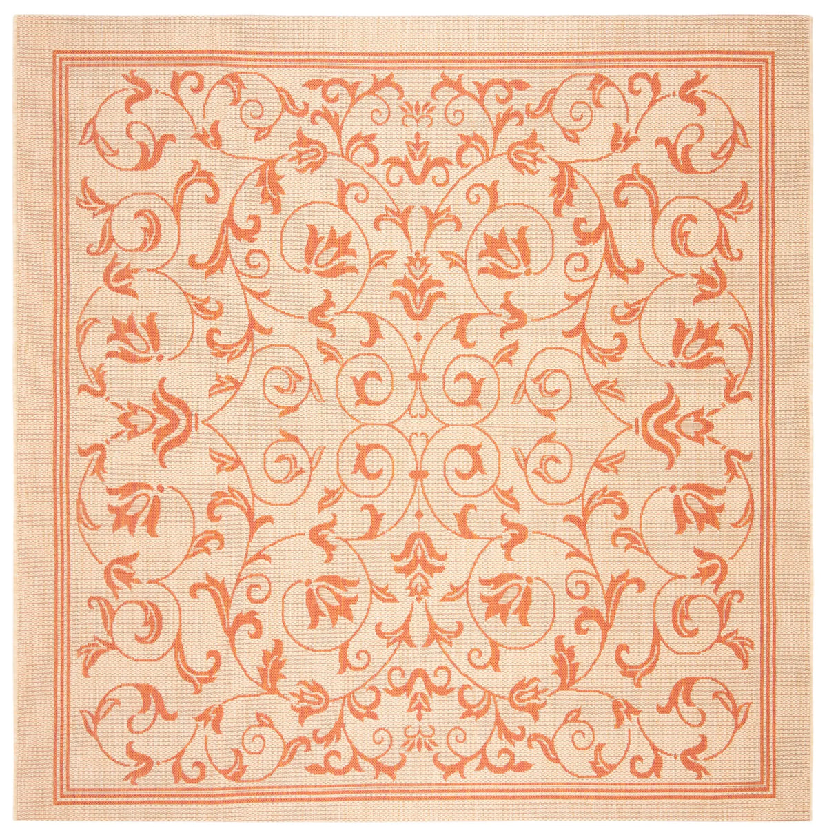 Safavieh Courtyard 6'-7" x 6'-7" Rug in Natural / Terra