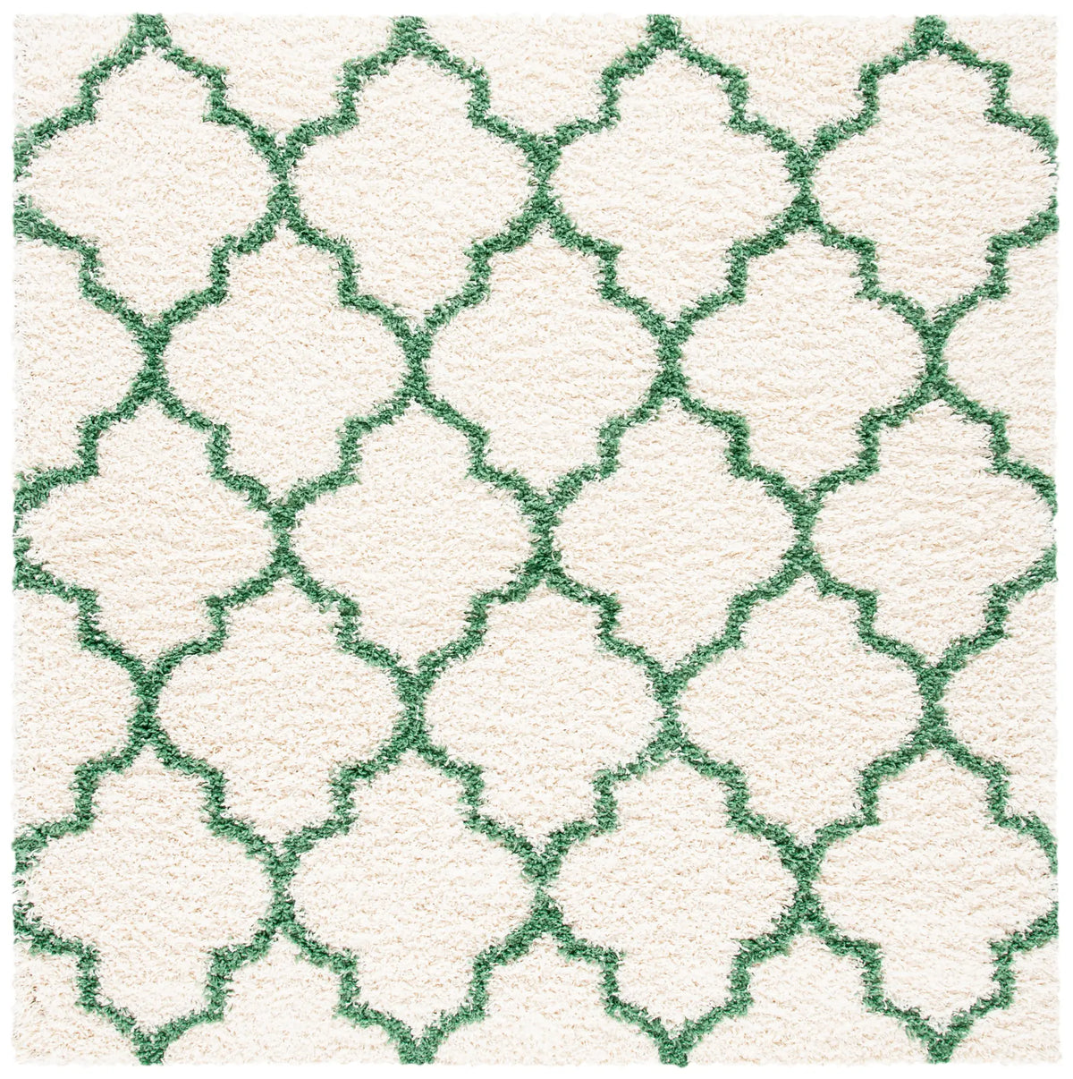 Safavieh Venus Shag 500 6'-7" x 6'-7" Rug in Ivory / Green