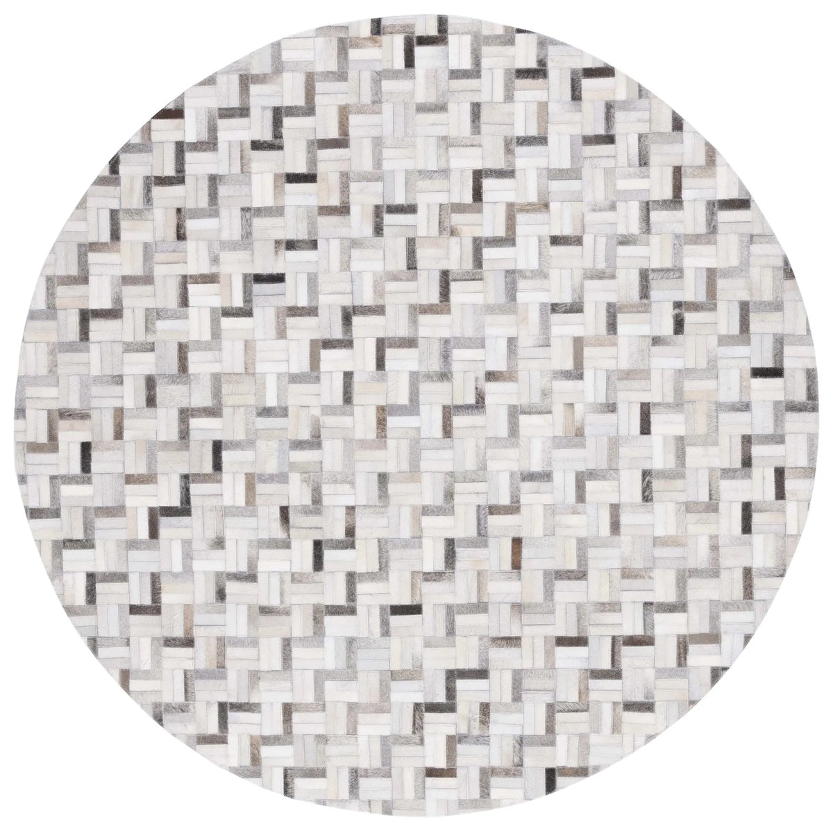 Safavieh Studio Leather 6'-0" x 6'-0" Rug in Black / Grey