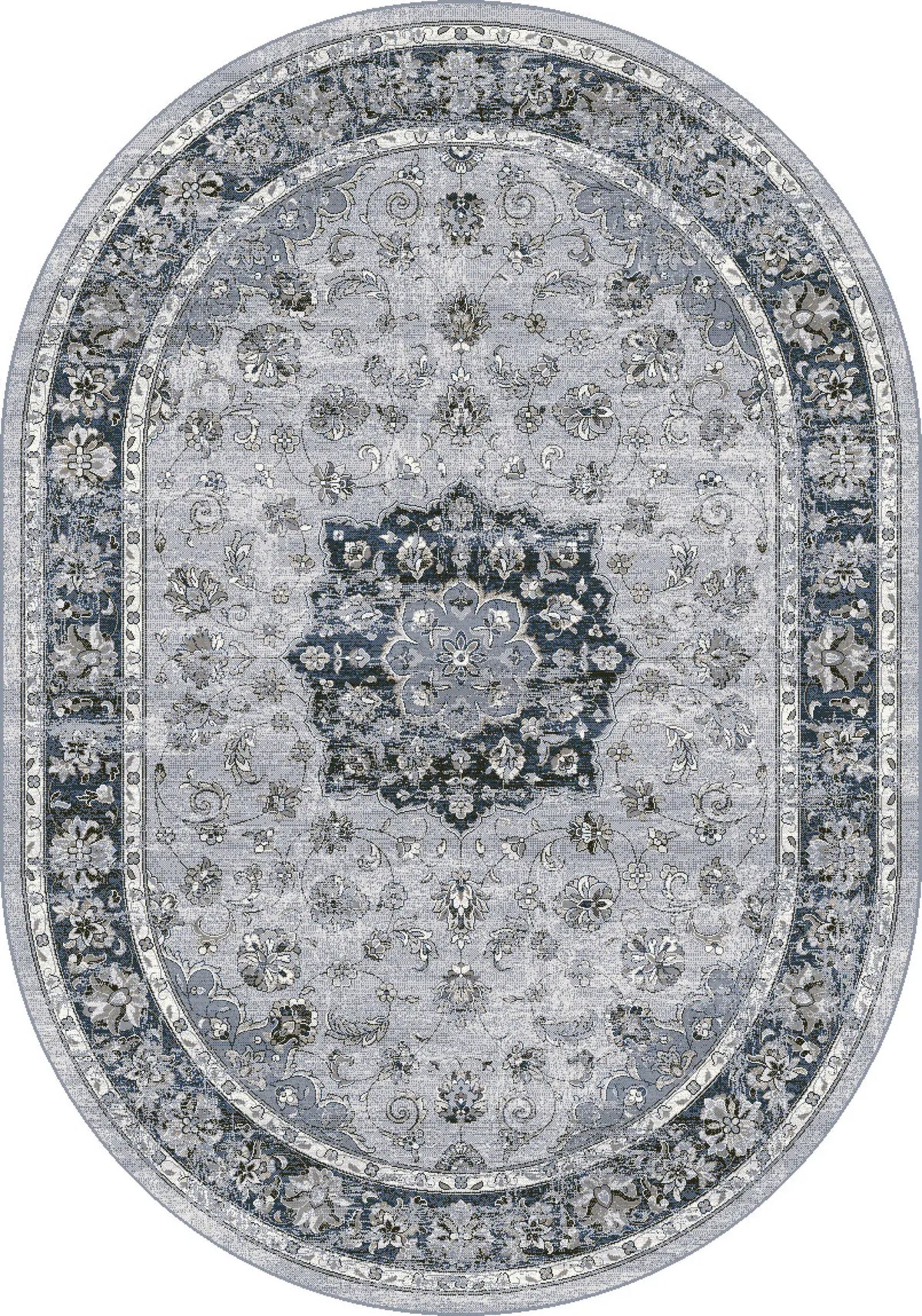 Dynamic Rugs Ancient Garden 57559 Silver / Blue Rugs - Oval