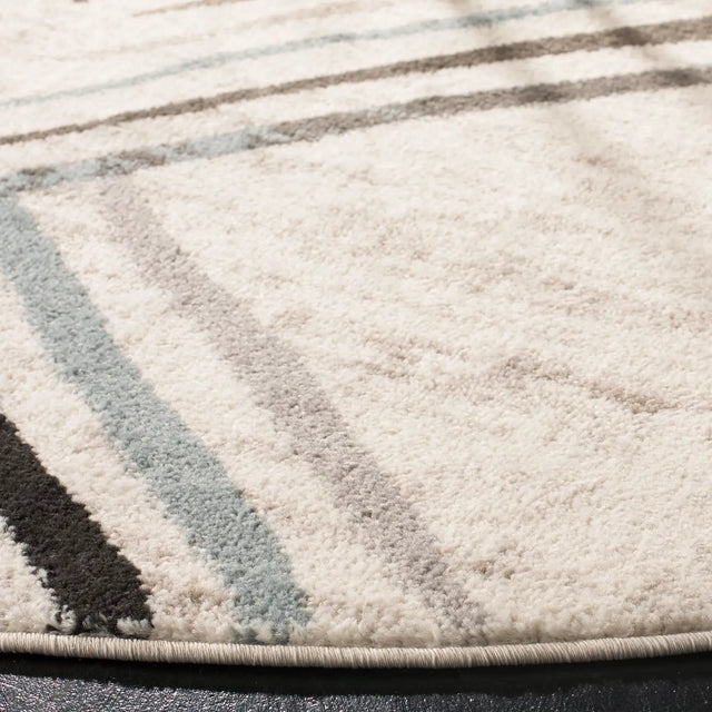 Safavieh Amsterdam 5'-1" x 5'-1" Rug in Cream / Charcoal