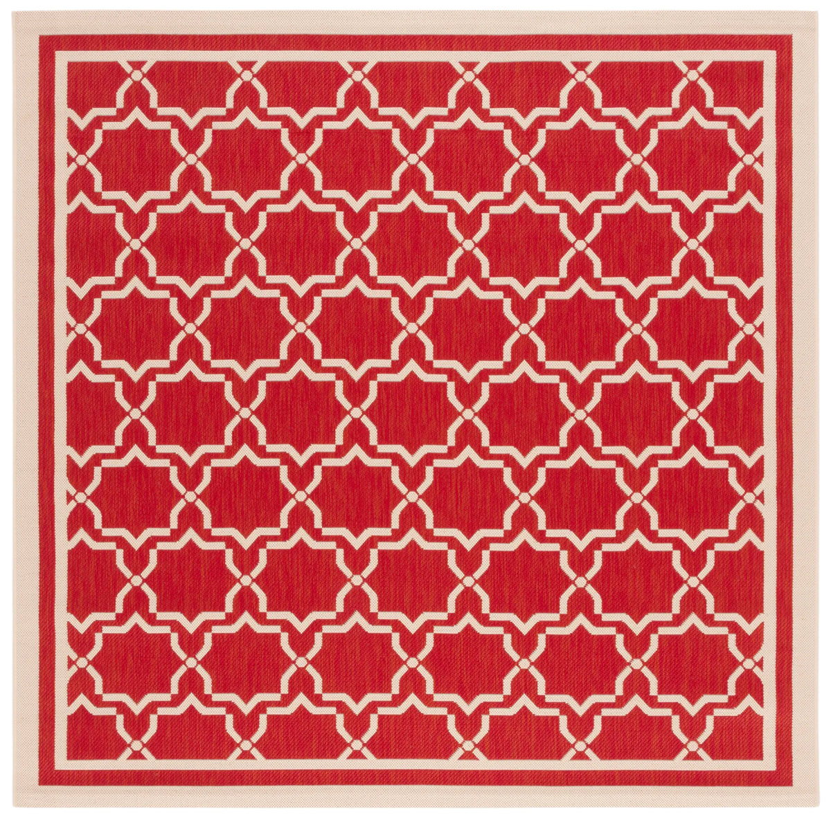 Safavieh Courtyard 6'-7" x 6'-7" Rug in Red / Bone