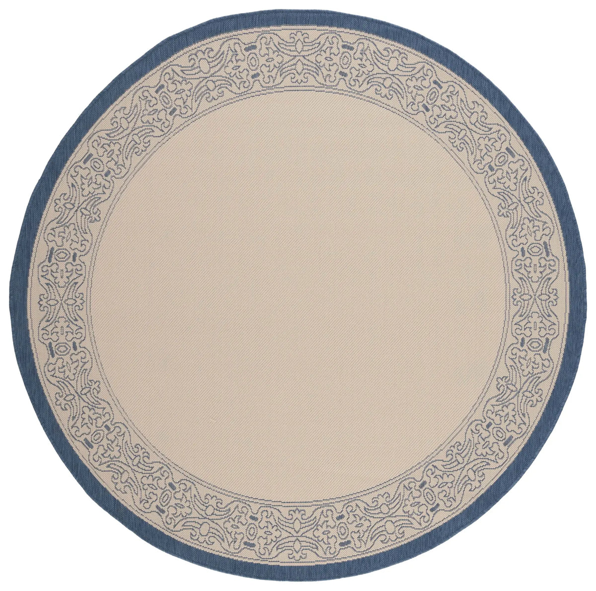 Safavieh Courtyard 6'-7" x 6'-7" Rug in Natural / Blue