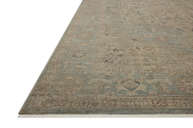 Loloi Briar BRR-01 Sky / Moss Rug - rug corner