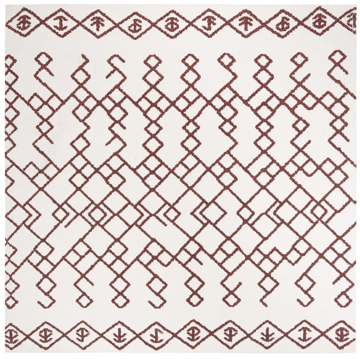 Safavieh Cedar Brook 6'-0" x 6'-0" Rug in Ivory / Rust