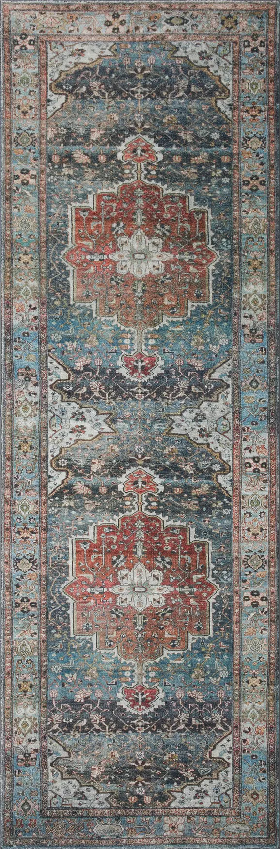 Loloi Margot Mat-05 Ocean/Brick Rugs - runner flat