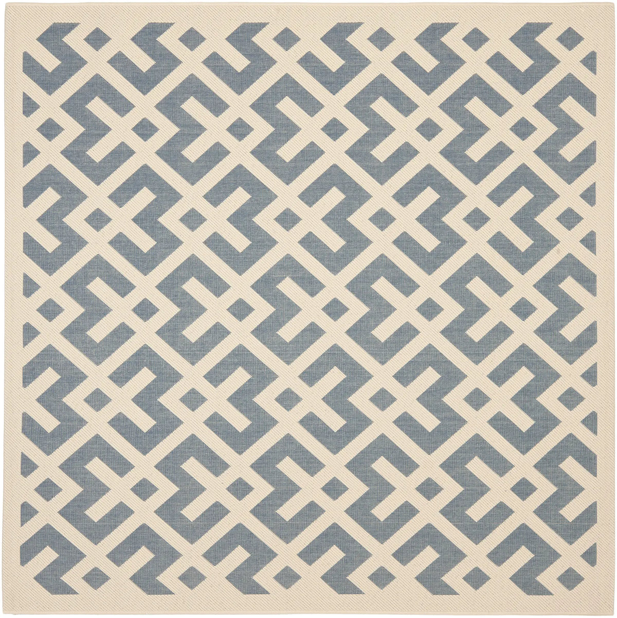 Safavieh Courtyard 6'-7" x 6'-7" Rug in Blue / Bone