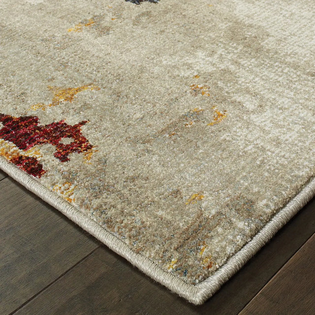 Oriental Weavers Sphinx Evolution 8043K Beige/Blue Rugs - corner detail