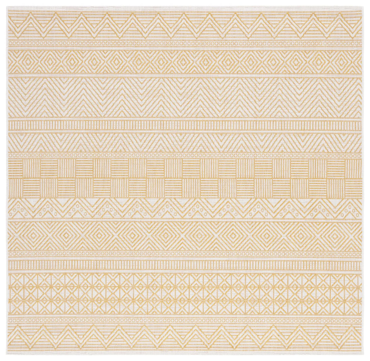 Safavieh Courtyard 6'-7" x 6'-7" Rug in Beige / Gold