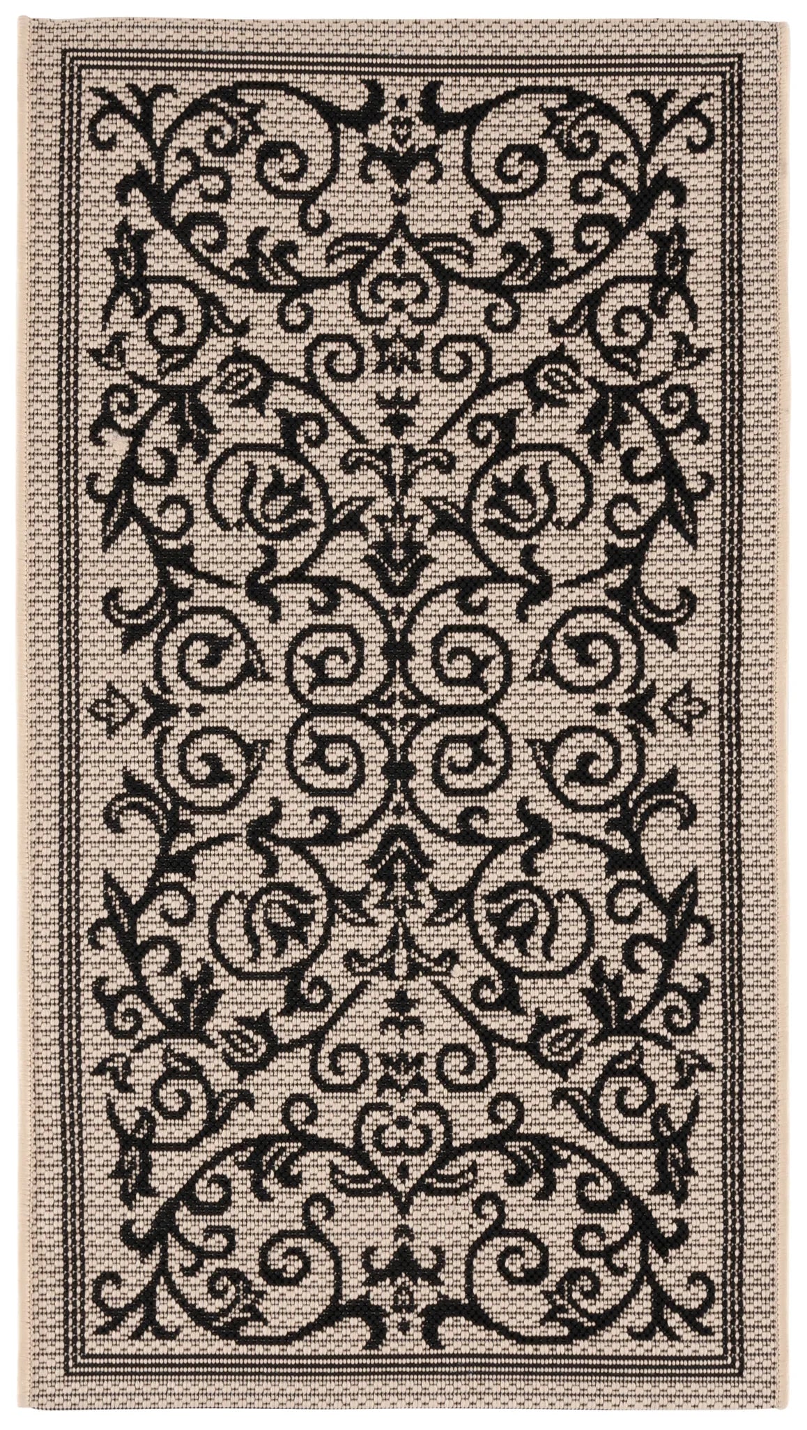 Safavieh Courtyard 2'-0" x 3'-7" Rug in Sand / Black
