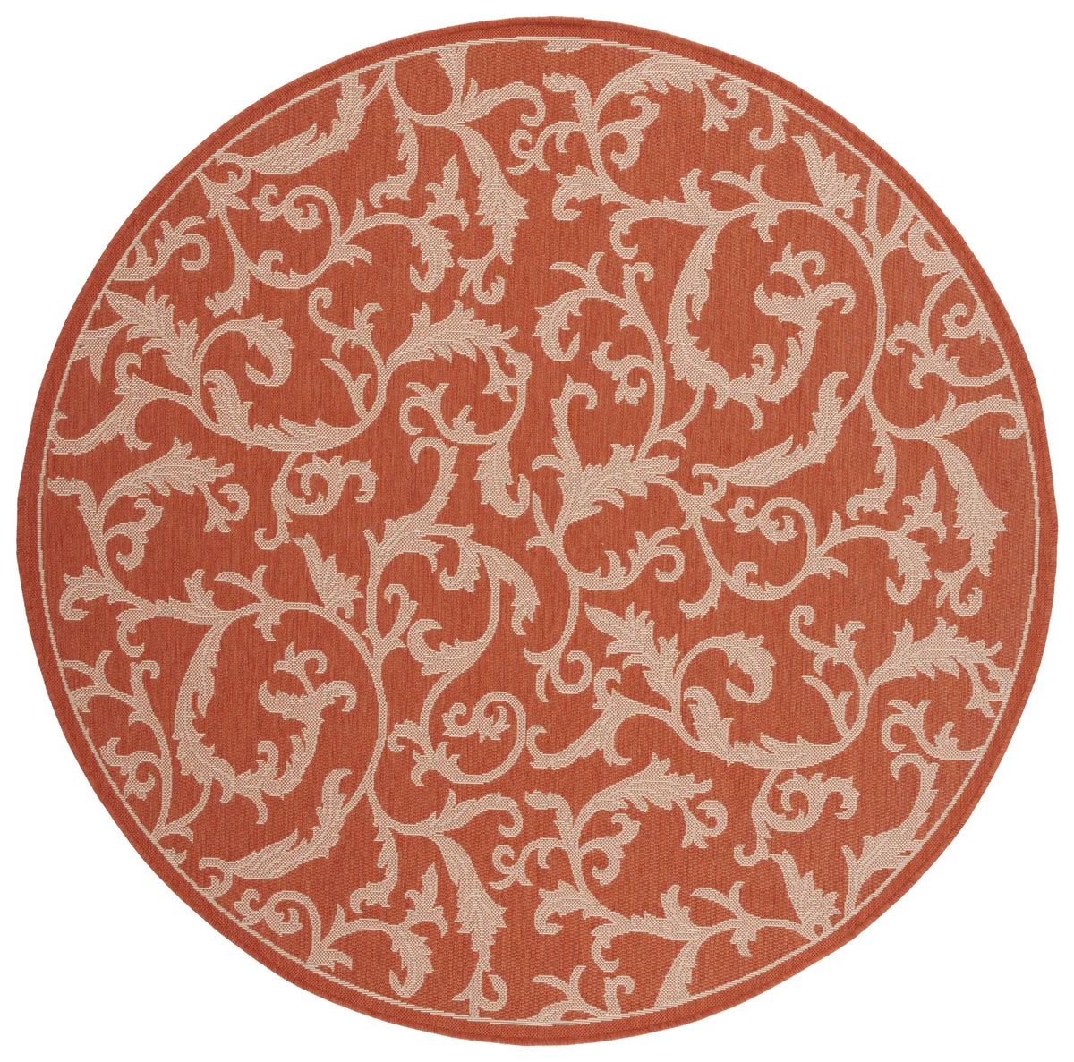 Safavieh Courtyard 6'-7" x 6'-7" Rug in Terracotta / Natural