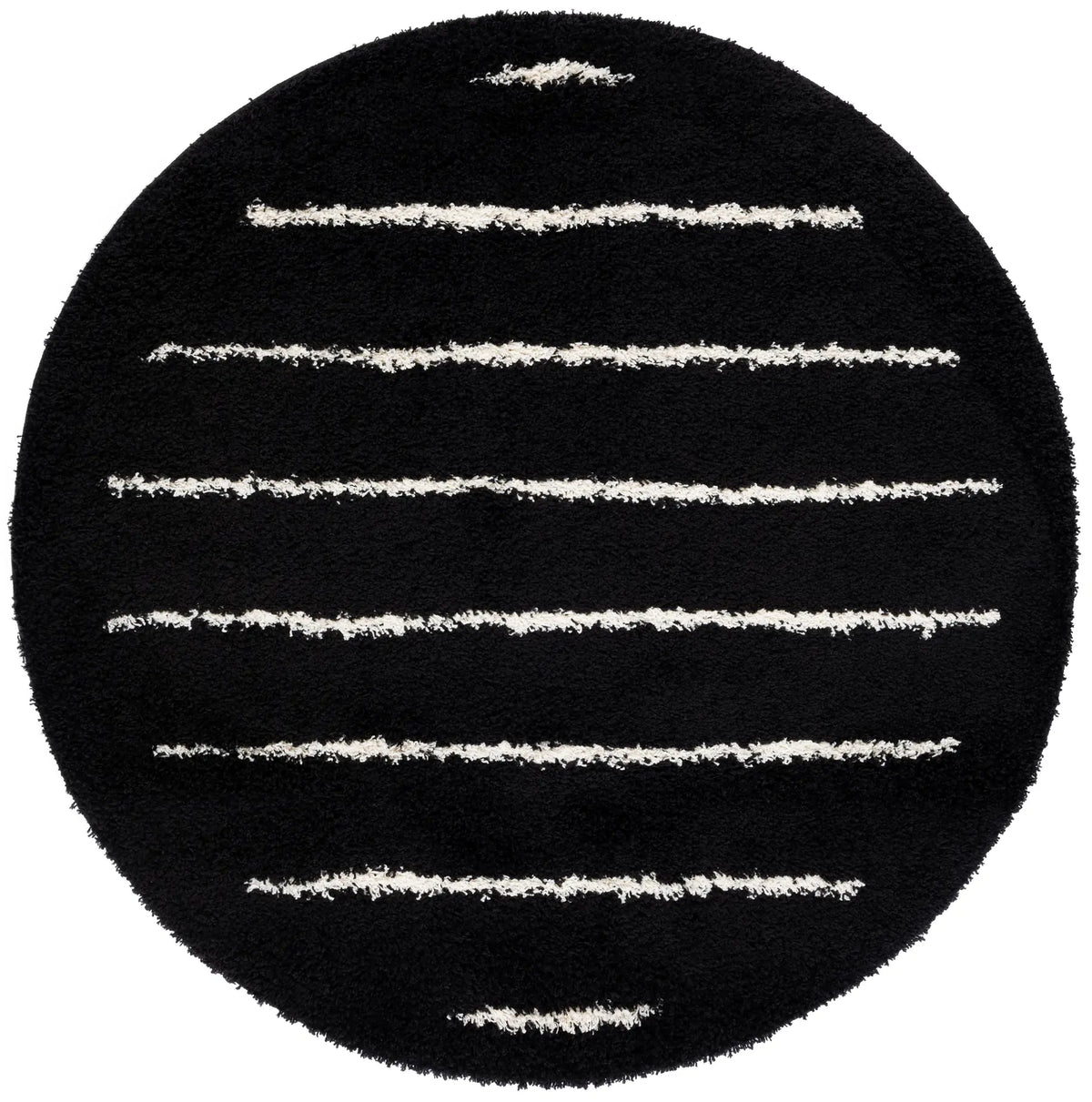 Safavieh Venus Shag 600 6'-7" x 6'-7" Rug in Black / Ivory