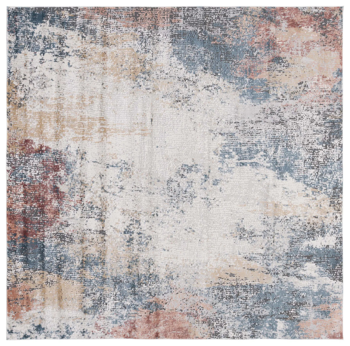 Safavieh Vogue 6'-7" x 6'-7" Rug in Ivory / Blue Rust