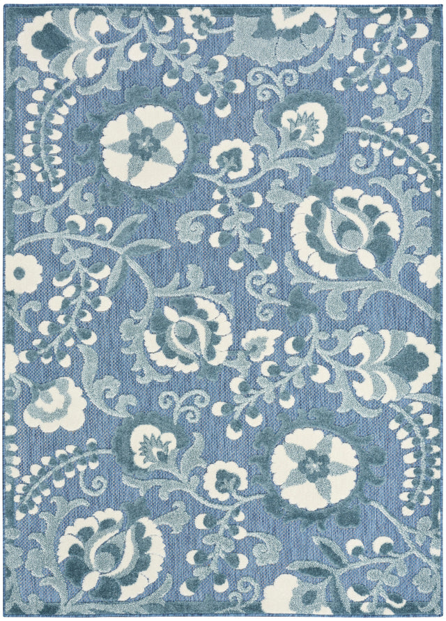 Nourison Aloha ALH17 Machine Made Blue Rug