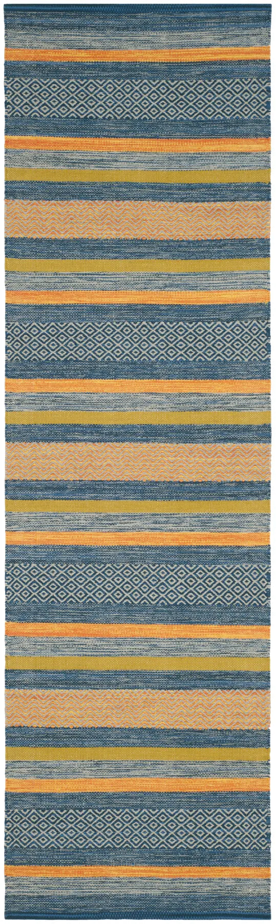 Safavieh Montauk 2'-6" x 10'-0" Rug in Blue / Orange