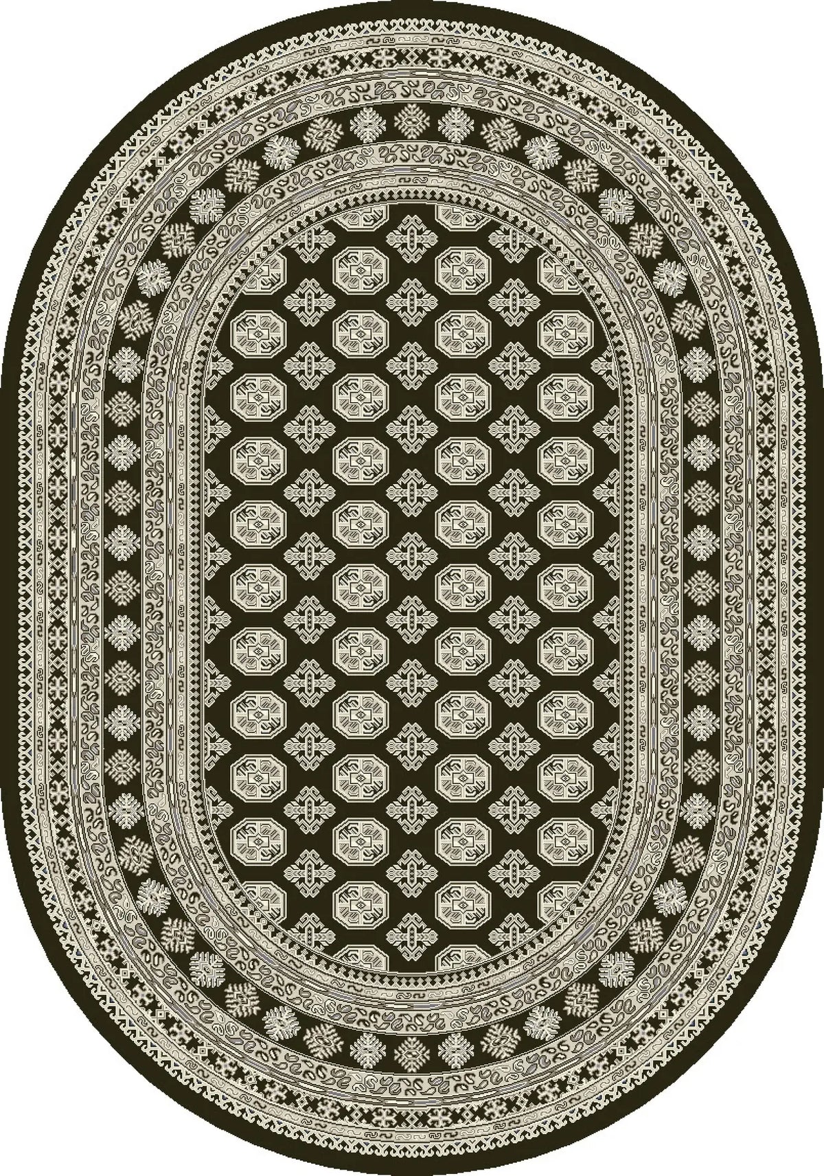 Dynamic Rugs Ancient Garden 57102 Charcoal / Silver Rugs - Oval
