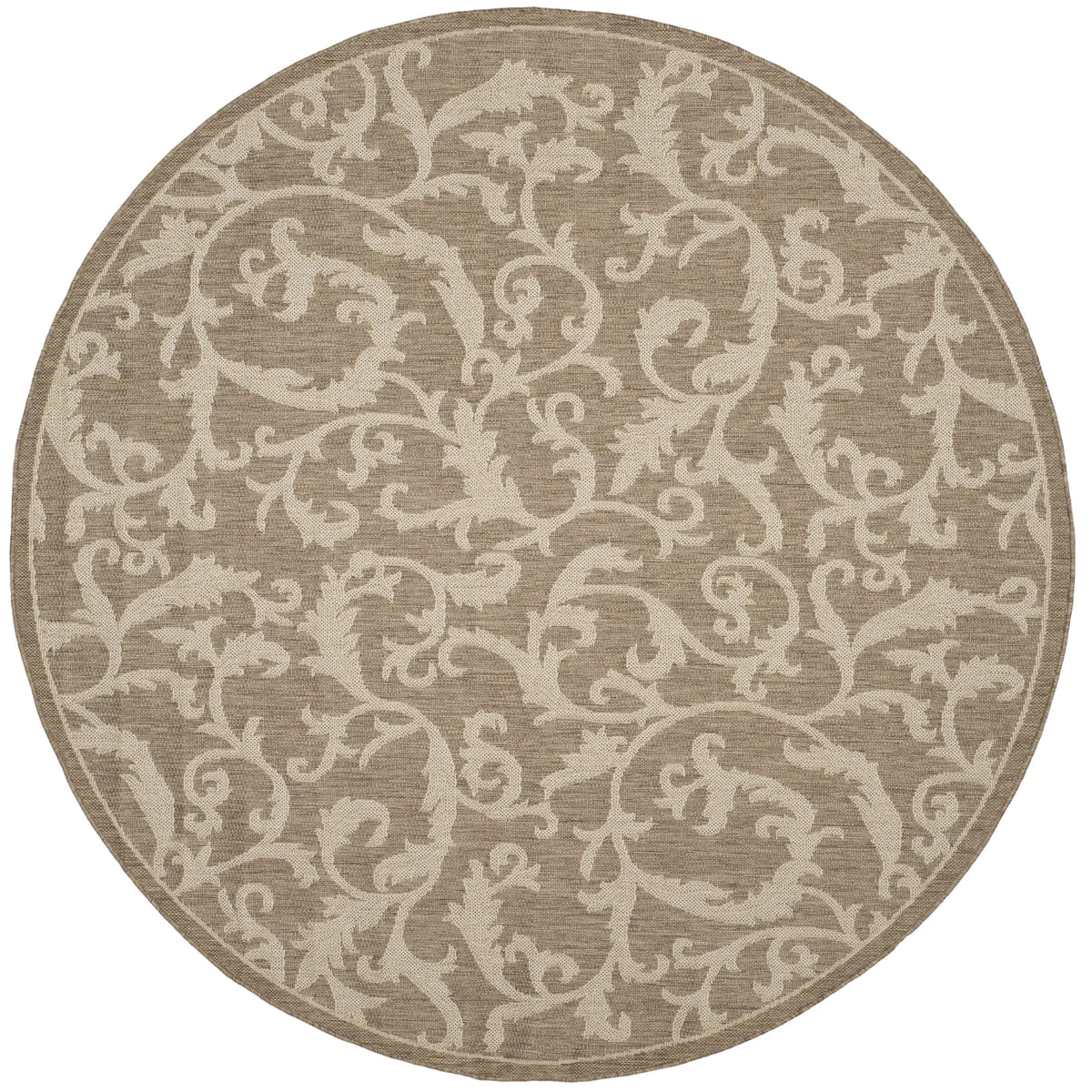 Safavieh Courtyard 6'-7" x 6'-7" Rug in Brown / Natural