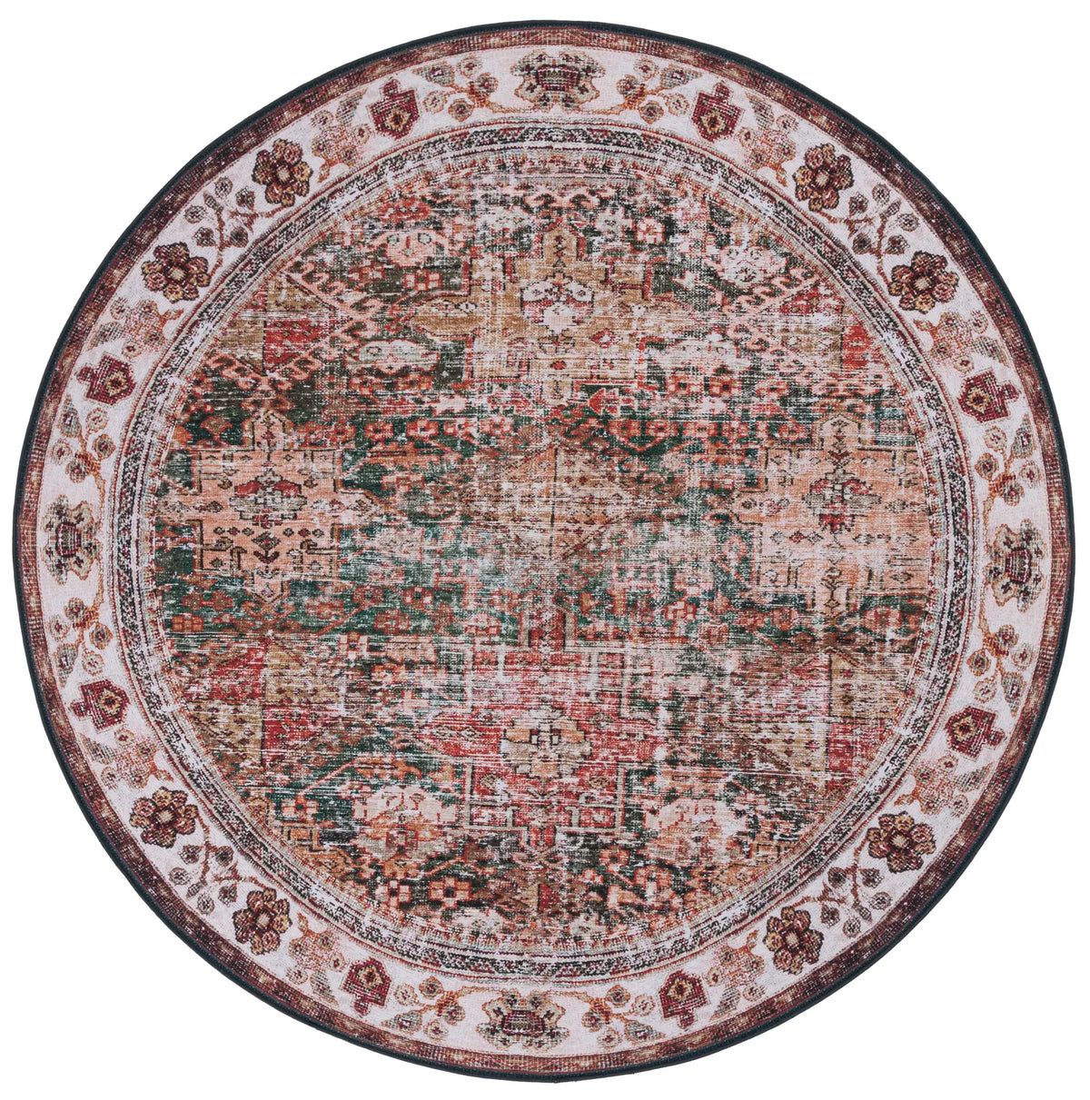 Safavieh Tucson 6'-0" x 6'-0" Rug in Ivory / Green