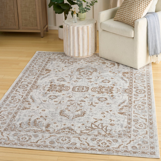 Nourison Astra Machine Washable ASW20 Machine Made Grey Rug