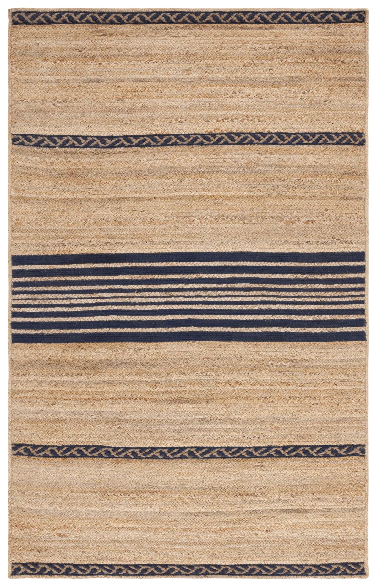 Safavieh Natural Fiber 5'-0" x 8'-0" Rug in Natural / Navy