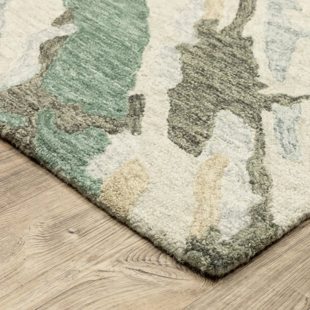Oriental Weavers Sphinx Kipton KIP08 Teal Rugs - corner detail
