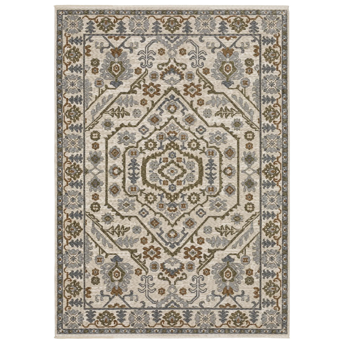 Oriental Weavers Sphinx HASTINGS HA02I Ivory Floral Rugs - main flat