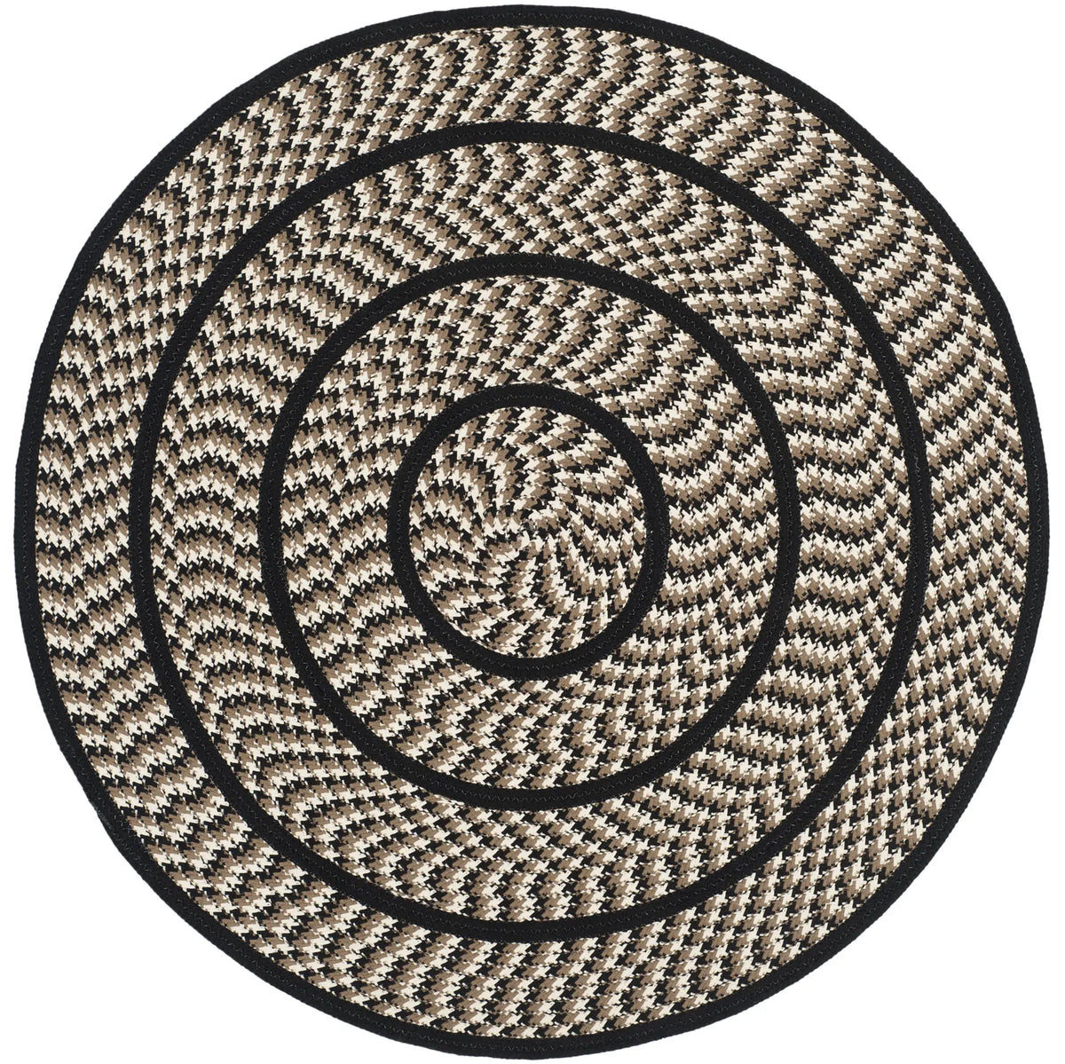 Safavieh Braided 3'-0" x 3'-0" Rug in Ivory / Black