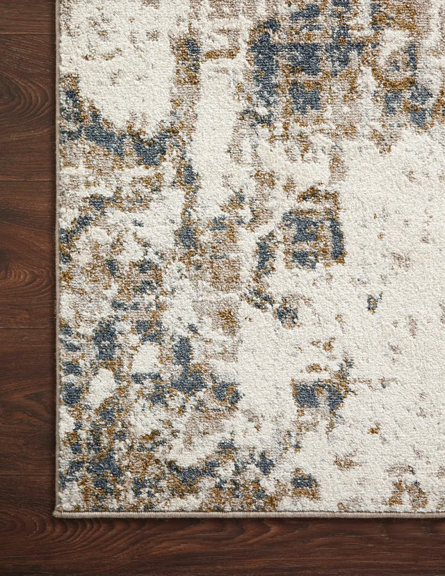 Loloi Spirit Spi-01 Pewter/Olive Rugs - corner on wood