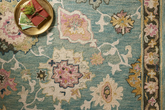 Loloi Padma Pma-04 Teal/Multi Rug - styled aerial 1