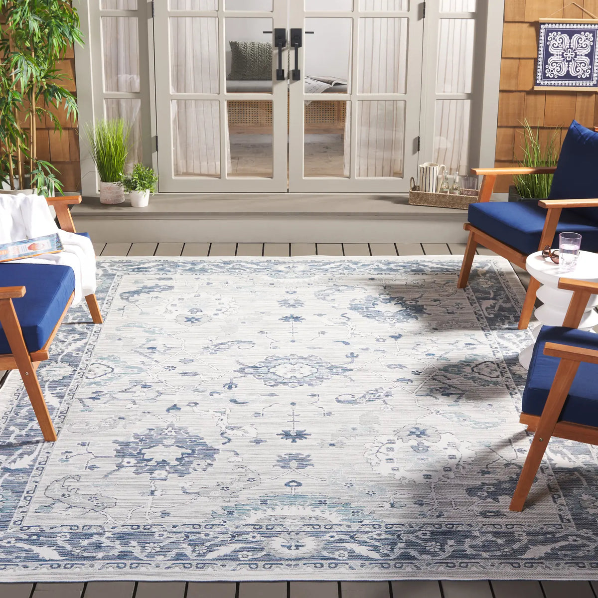 Safavieh Sunrise 8'-0" x 10'-0" Rug in Grey / Blue Ivory