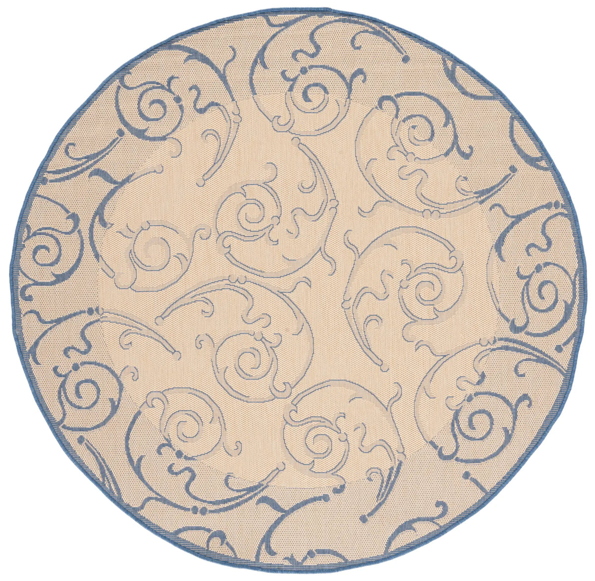 Safavieh Courtyard 6'-7" x 6'-7" Rug in Natural / Blue