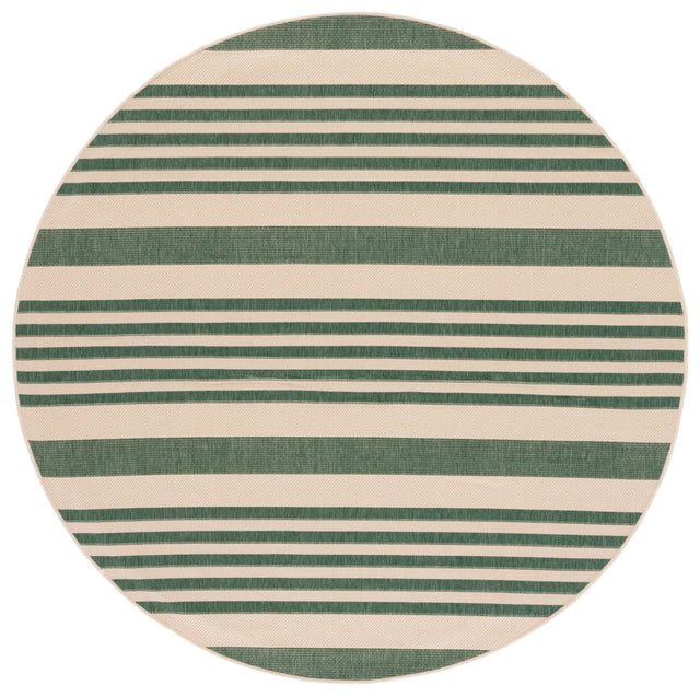 Safavieh Courtyard 5'-3" x 5'-3" Rug in Beige / Dark Green