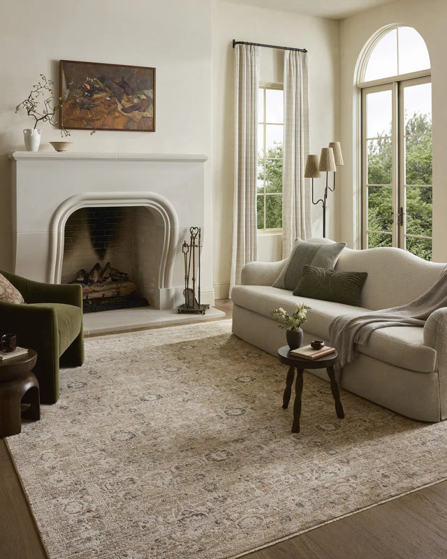 Loloi Clarisse CLS-07 Traditional Power Loomed Natural, Granite Rug - room scene 3