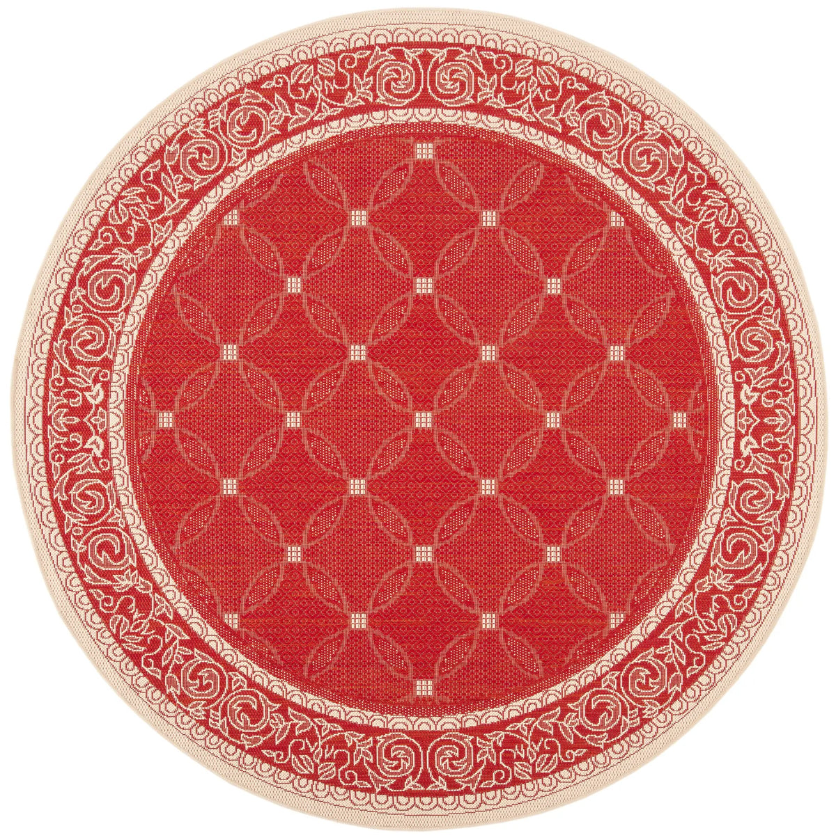 Safavieh Courtyard 6'-7" x 6'-7" Rug in Red / Natural