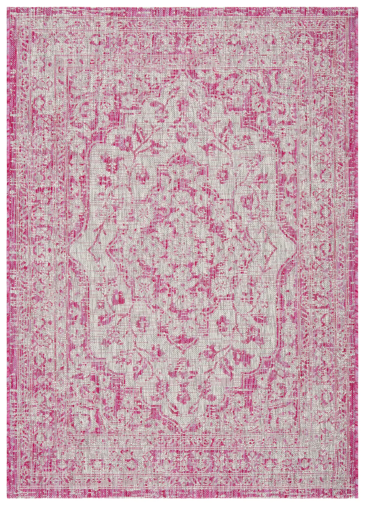 Safavieh Courtyard 2'-7" x 5'-0" Rug in Fuchsia / Grey