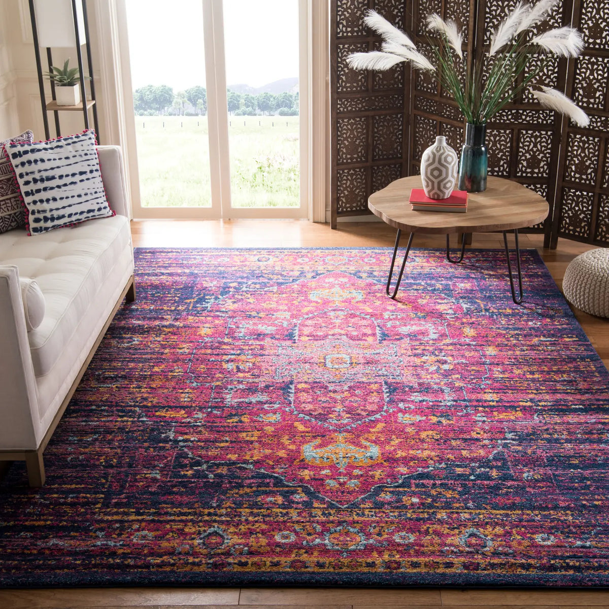 Safavieh Evoke 10'-0" x 14'-0" Rug in Blue / Fuchsia