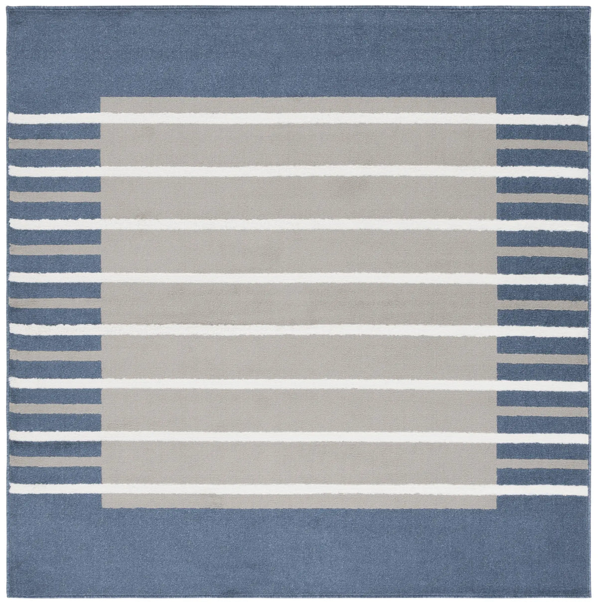 Safavieh Pyramid 6'-7" x 6'-7" Rug in Grey / Ivory Navy