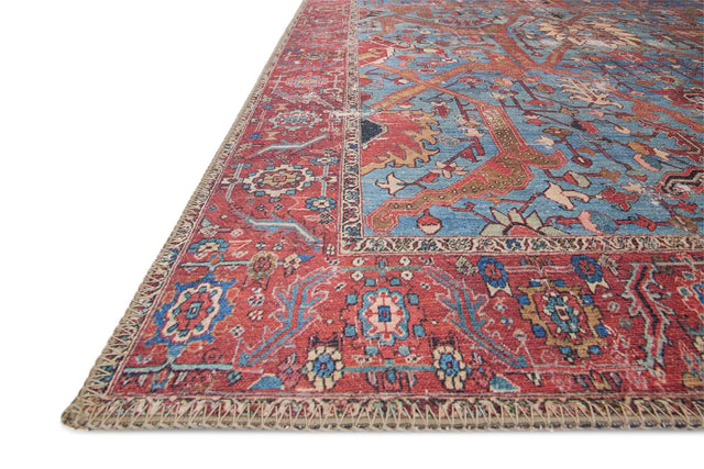 Loloi Loren Lq-10 Blue / Red Rugs - rug corner