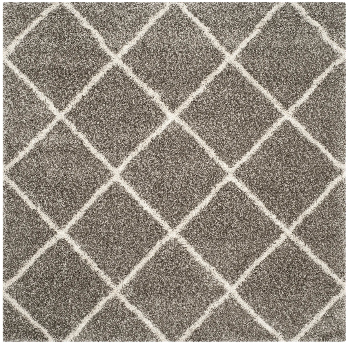 Safavieh Hudson Shag 7'-0" x 7'-0" Rug in Grey / Ivory