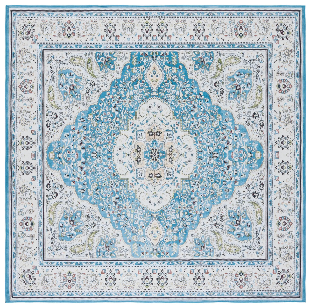 Safavieh Tucson 6'-0" x 6'-0" Rug in Turquoise / Beige