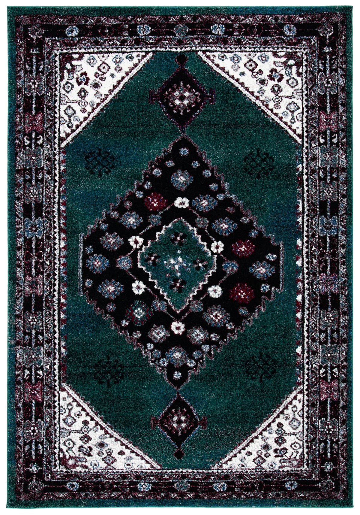 Safavieh Vintage Hamadan 4'-0" x 6'-0" Rug in Green / Black
