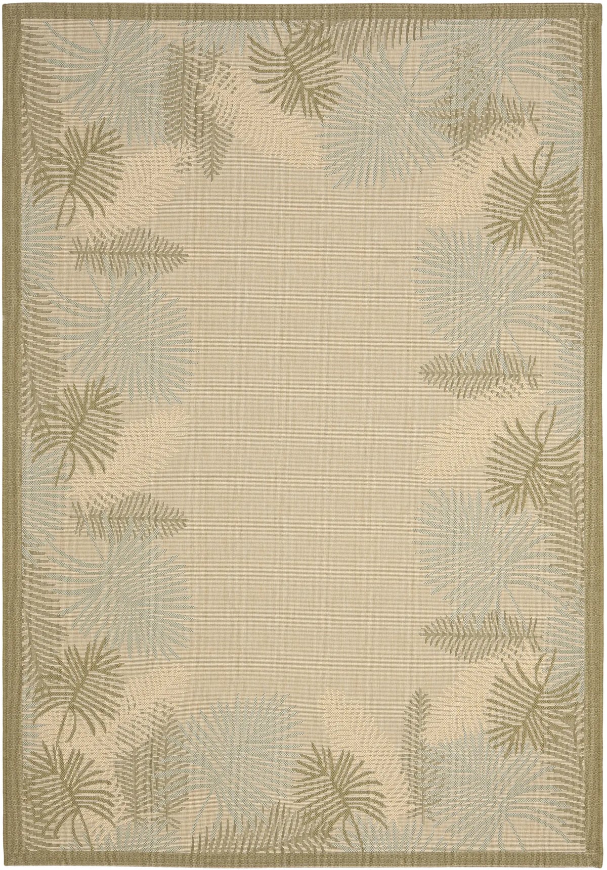 Safavieh Courtyard 4'-0" x 5'-7" Rug in Cream / Green