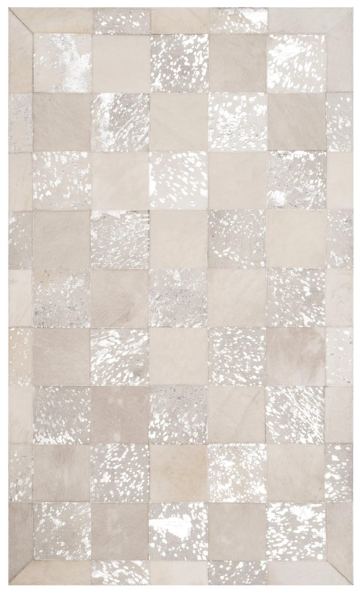 Safavieh Studio Leather 3'-0" x 5'-0" Rug in Ivory / Silver
