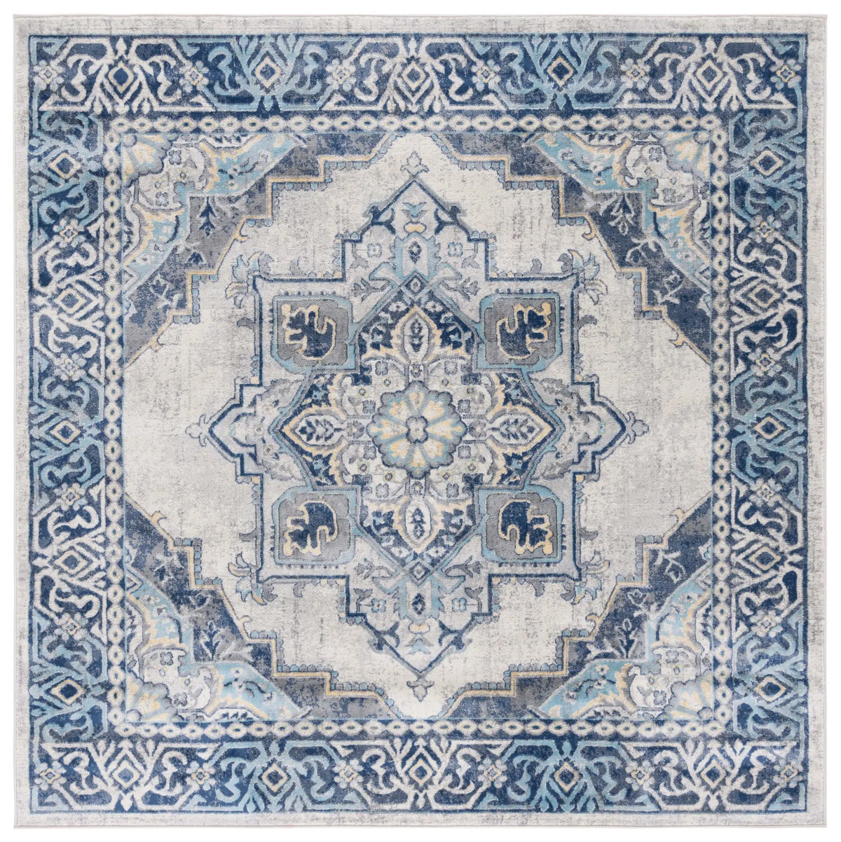 Safavieh Brentwood 6'-7" x 6'-7" Rug in Blue / Light Grey