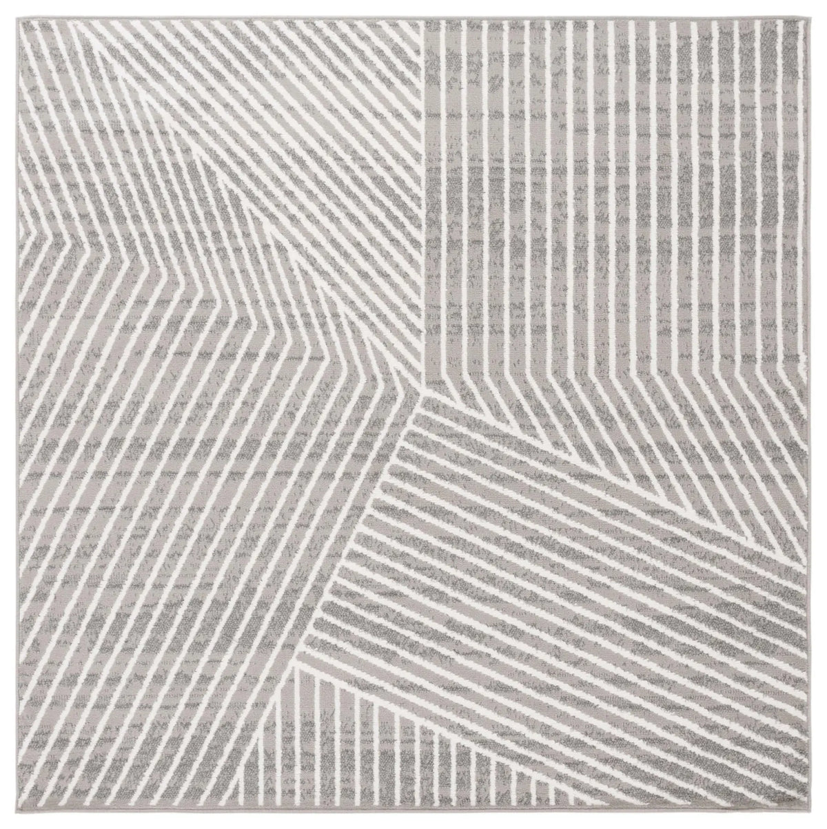 Safavieh Pyramid 6'-7" x 6'-7" Rug in Grey / Ivory