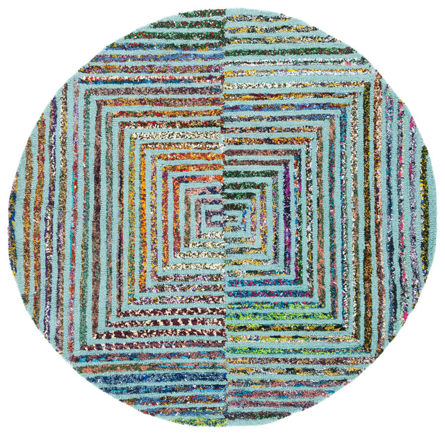 Safavieh Nantucket 4'-0" x 4'-0" Rug in Teal