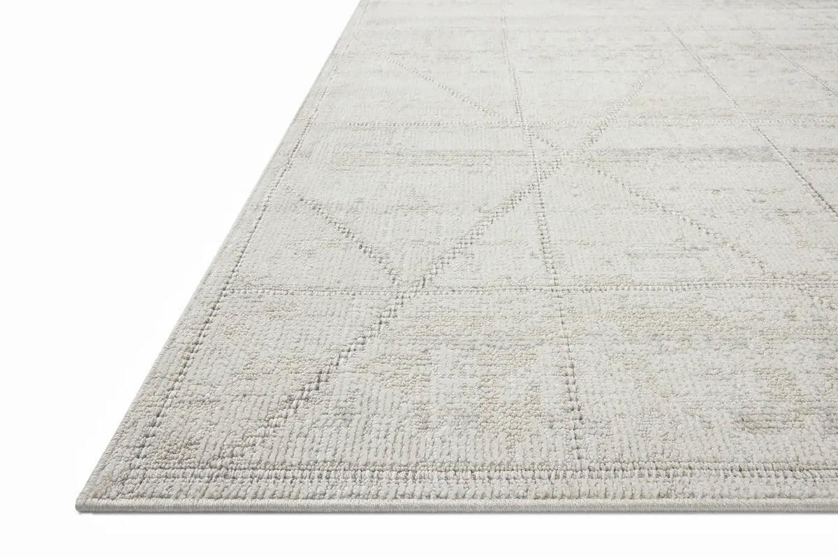 Loloi Roxie ROX-01 Contemporary Power Loomed Ivory, Graphite Rug - rug corner
